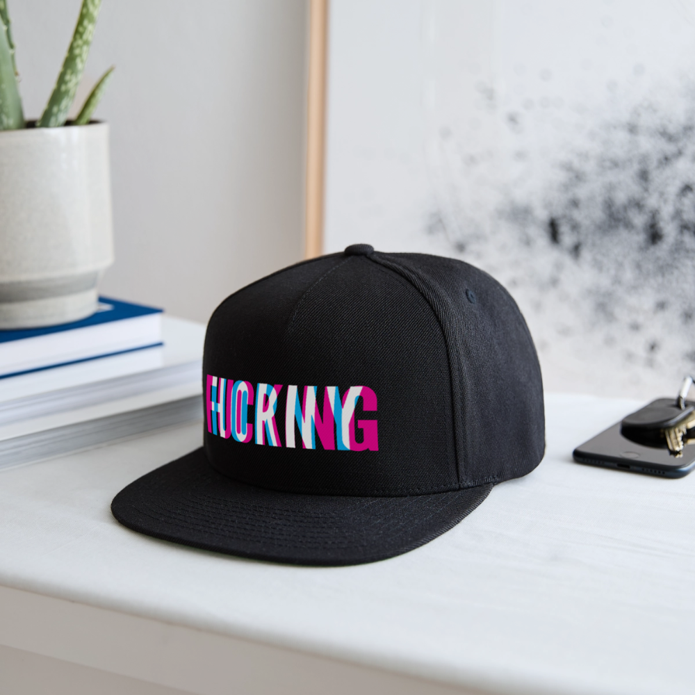 F*cking H*rny Snapback Baseball Cap - black