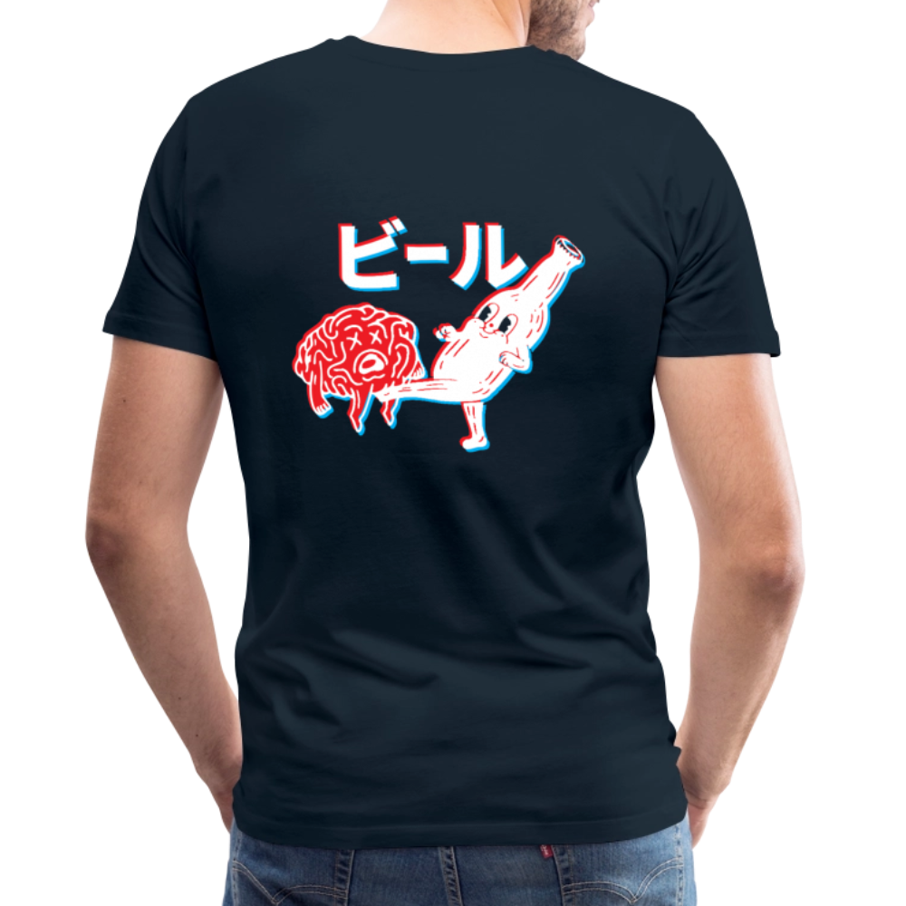 Beer Brain - Men's Premium T-Shirt - deep navy