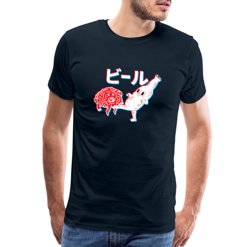 Beer Brain - Men's Premium T-Shirt - deep navy